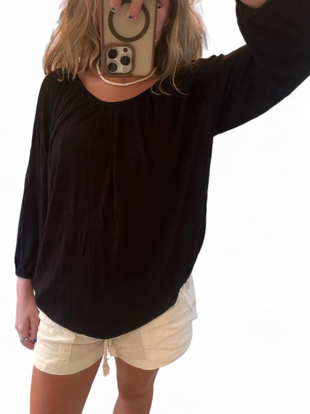 michael kors | size large | black casual tunic top